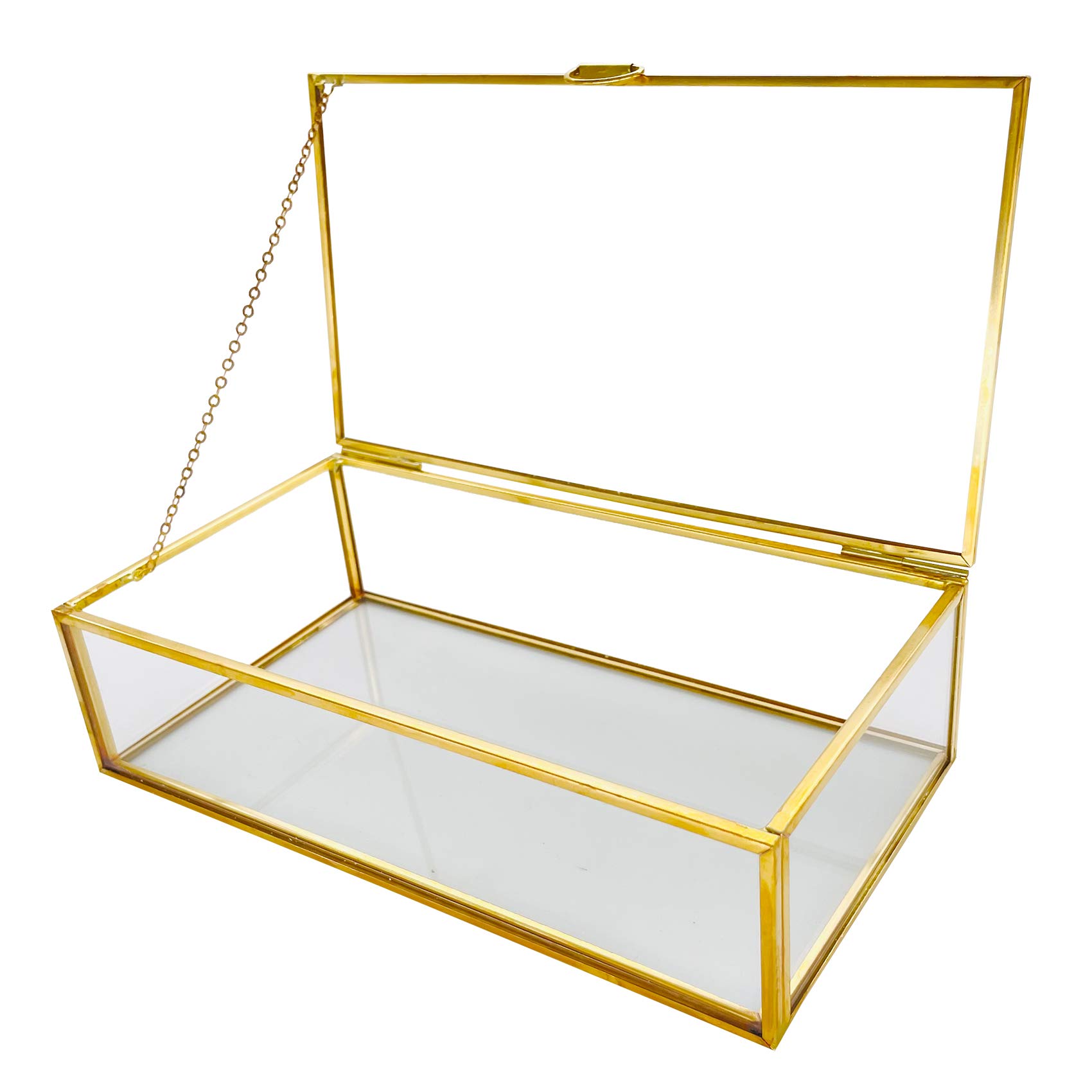 Amazon.com: MSRECK Vintage Golden Glass Lidded Box Edge